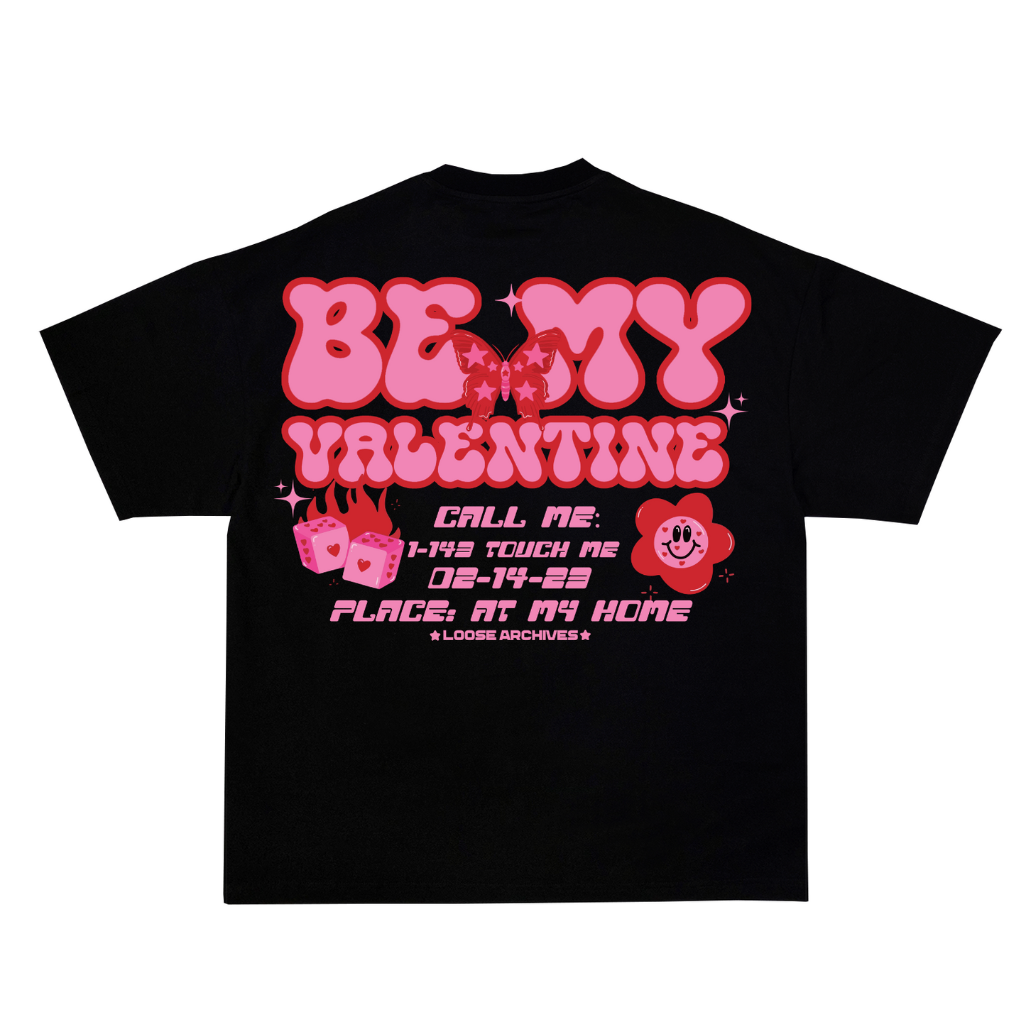 THE BE MY VALENTINE TEE IN BLACK