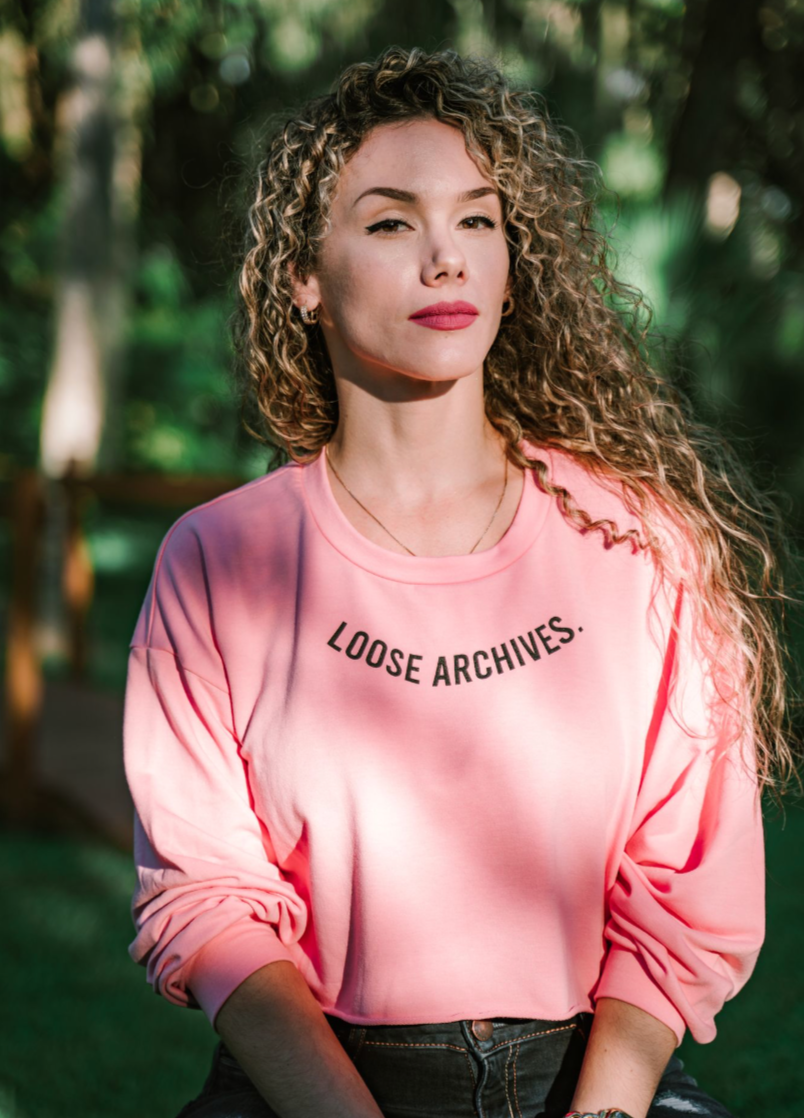 THE ERIKA CROP LONG SLEEVE TEE IN PINK