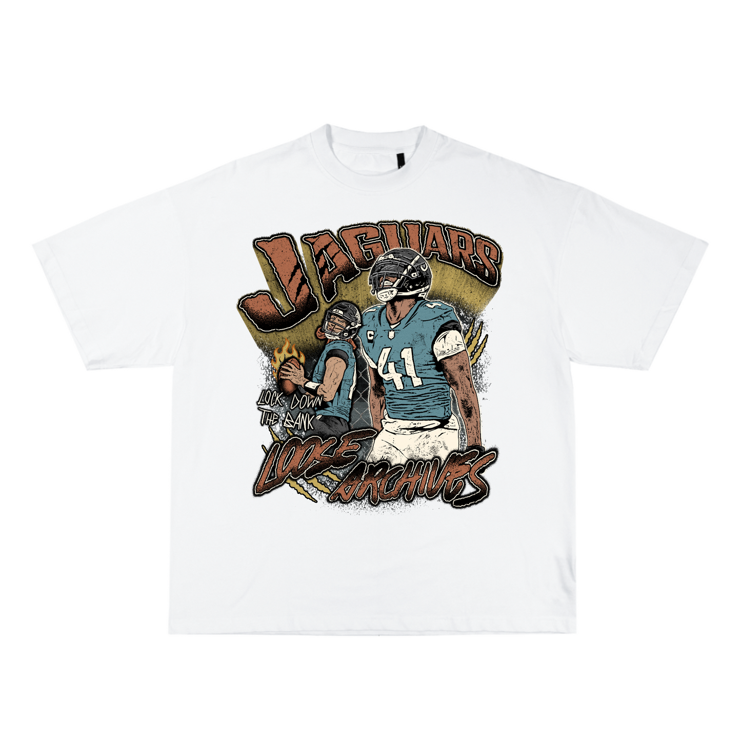 JAGUARS LOCK DOWN THE BANK TEE IN WHITE