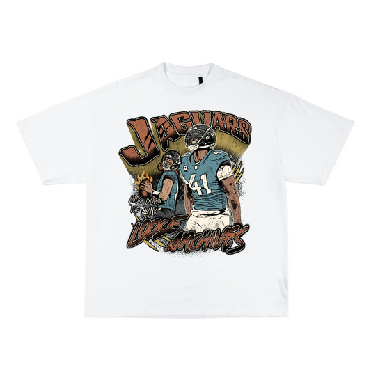 JAGUARS LOCK DOWN THE BANK TEE IN WHITE