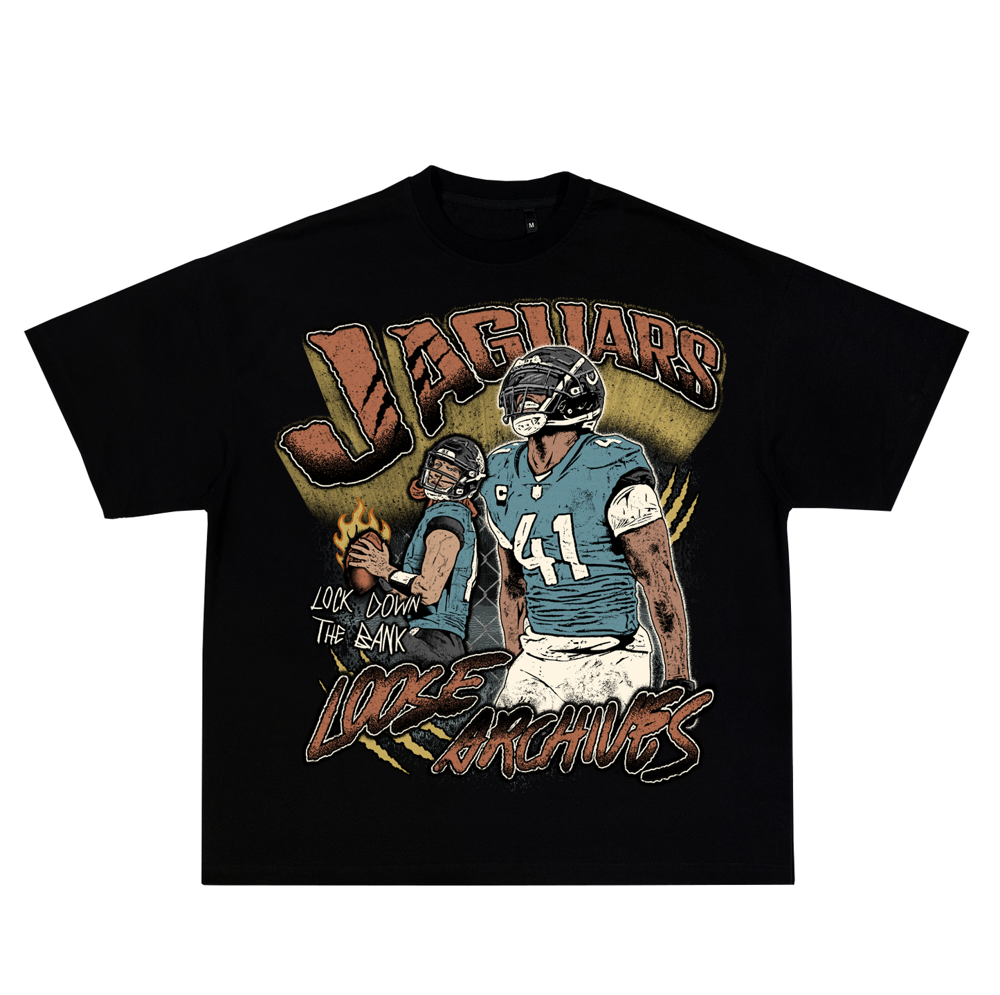 JAGUARS LOCK DOWN THE BANK TEE IN BLACK
