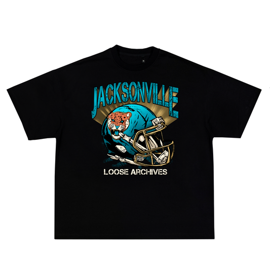 THE JAGUARS HELMET TEE IN BLACK