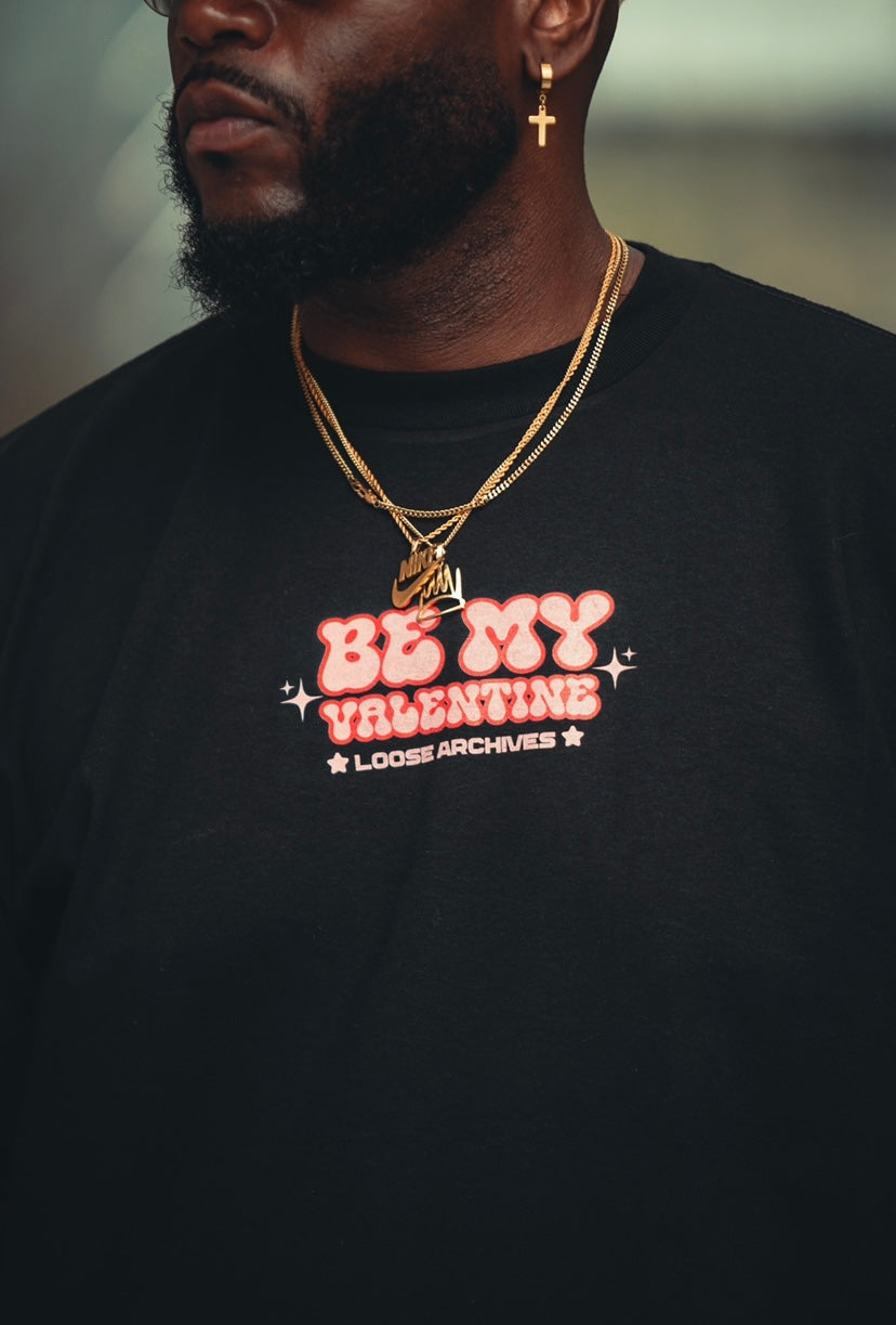 THE BE MY VALENTINE TEE IN BLACK