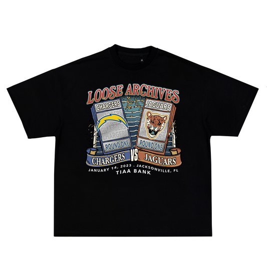 ROUND ONE TICKETS TEE IN BLACK